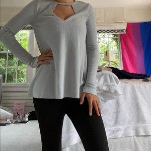A comfy gray sweater dress